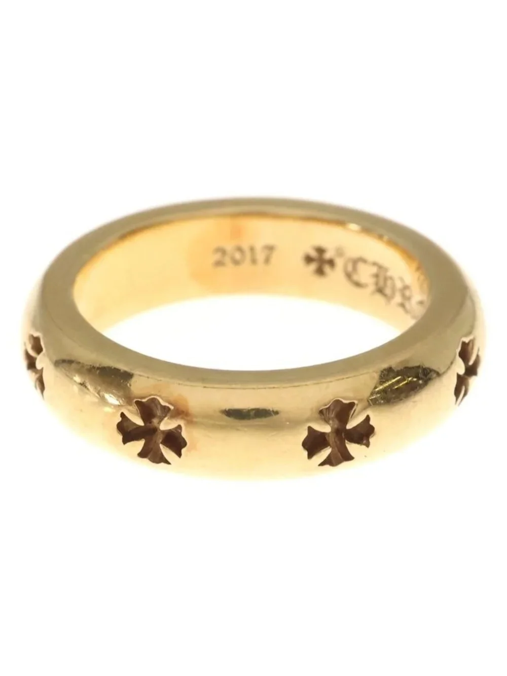Chrome Hearts 22k Negative CH Plus 22k Tee Gold Ring